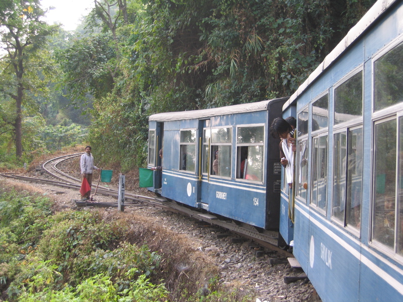 The back of the train, where a switch was turned