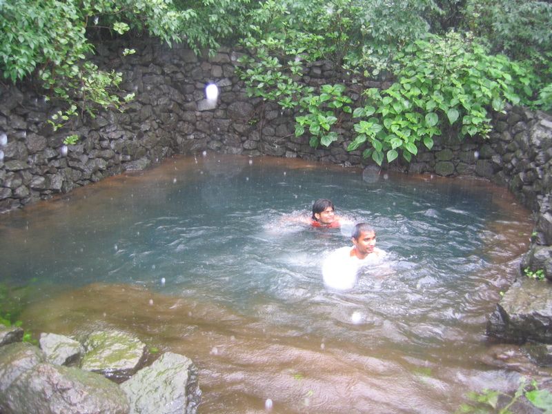 Taking a bath in a well belonging to some long-destroyed fort