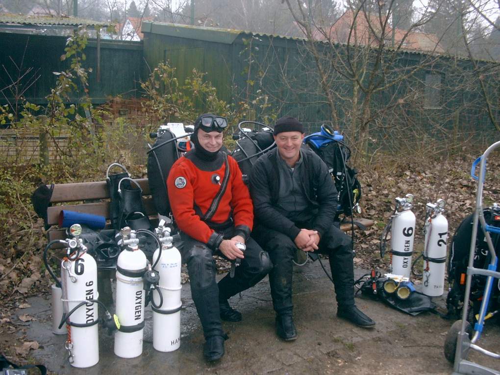 Hans und Paul nach dem Tauchgang